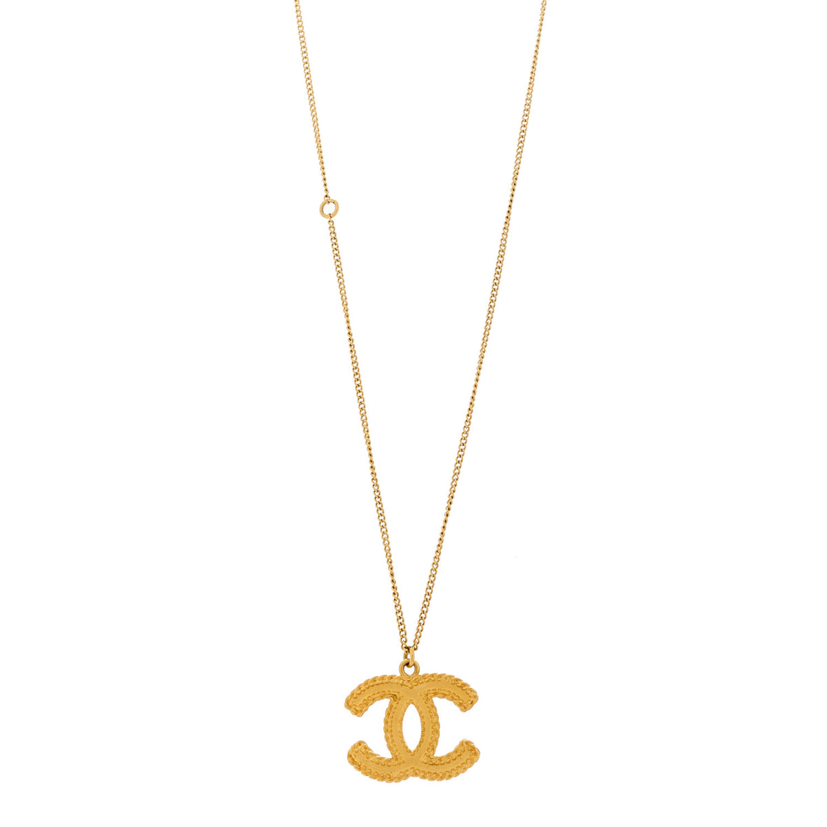 Metal CC Necklace Matte Gold