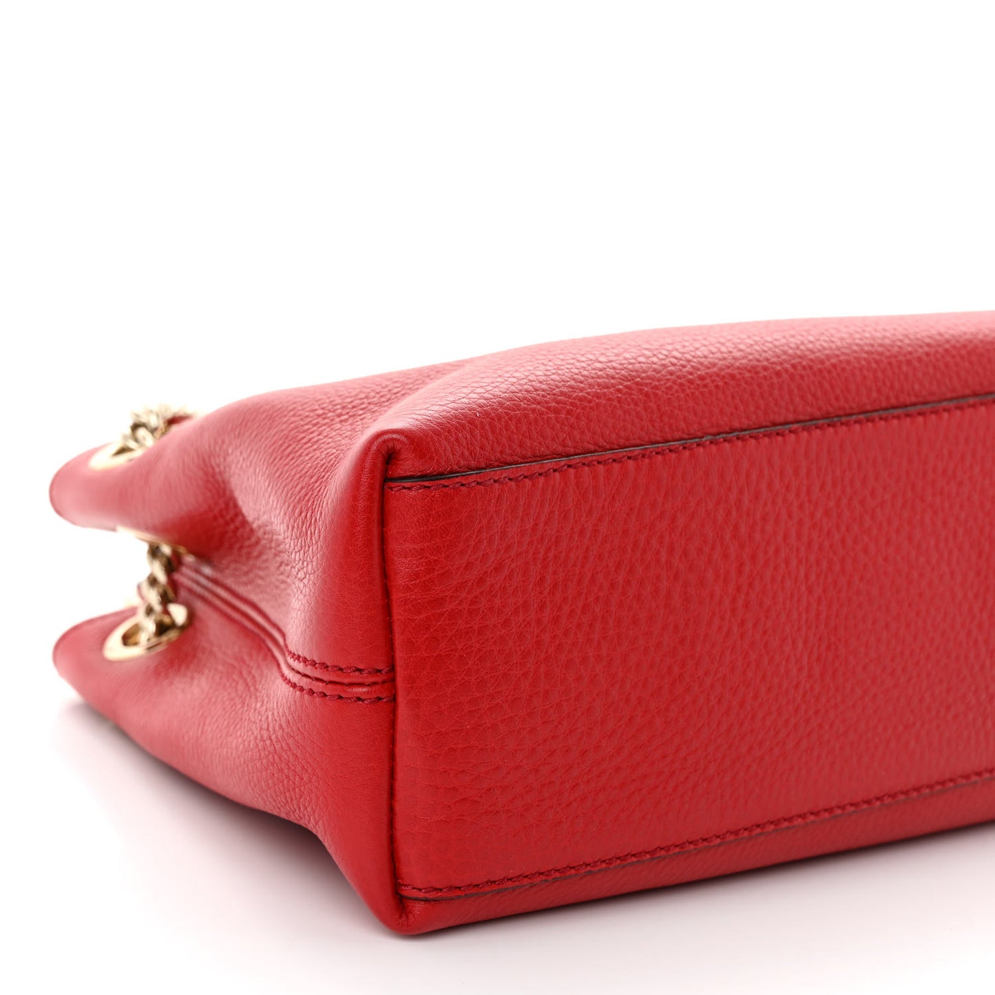 Pebbled Calfskin Small Soho Chain Shoulder Bag Tabasco Red