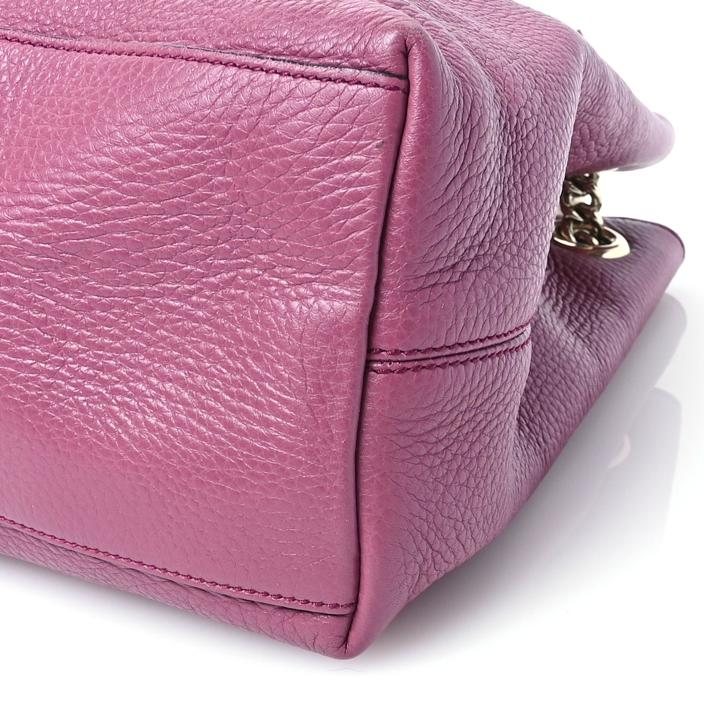 Pebbled Calfskin Medium Soho Chain Shoulder Bag Peonia Flower