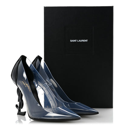Saint Laurent Patent Calfskin PVC Opyum 110 Pump 36.5 Black Transparent 9 of 9