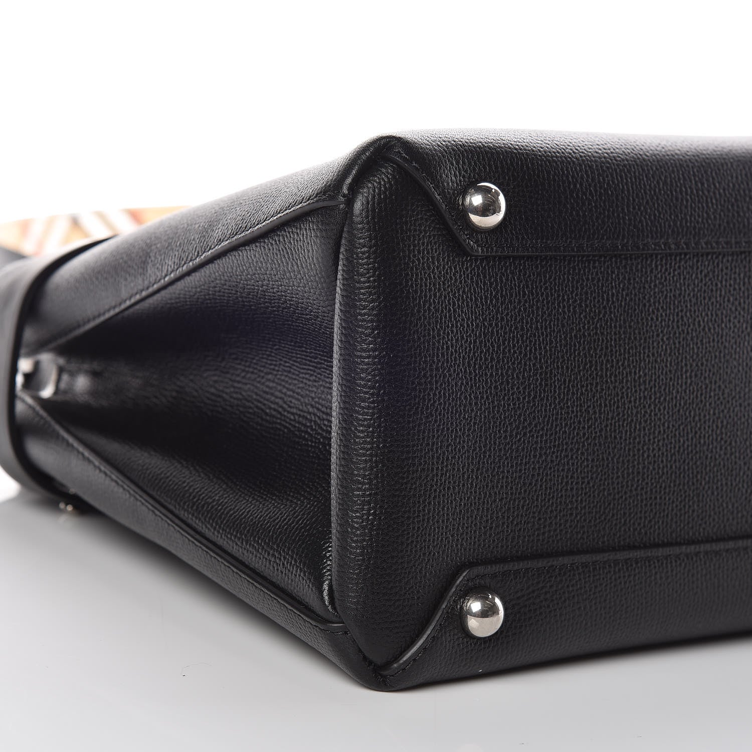 Burberry Derby Calfskin Medium Banner Tote Black 11 of 12