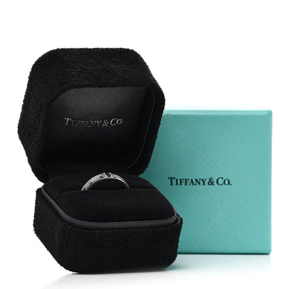 Tiffany 18K White Gold Diamond Narrow T Two Ring 56 7.5 5 of 5