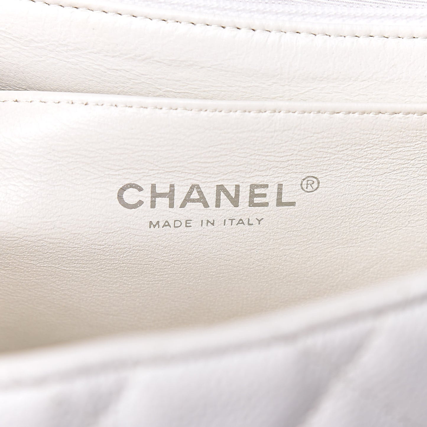 Caviar Quilted Jumbo Single Flap White