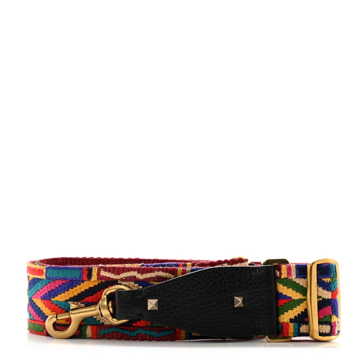 Valentino Garavani Canvas Native Couture 1975 Embroidered Rockstud Guitar Strap Multicolor 1 of 7
