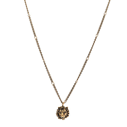 Gucci Metal Lion Head Necklace Gold 1 of 7