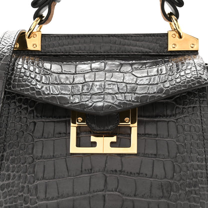 Givenchy Calfskin Crocodile Embossed Mini Mystic Shoulder Bag Storm Grey 7 of 9