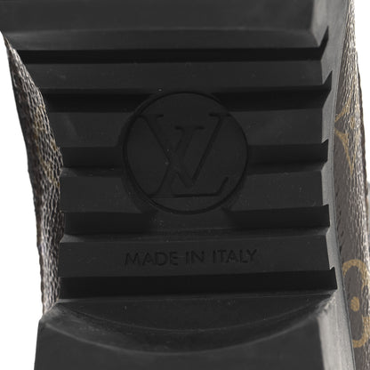 Louis Vuitton Suede Calfskin Monogram Laureate Platform Desert Boots 40 Black 8 of 9