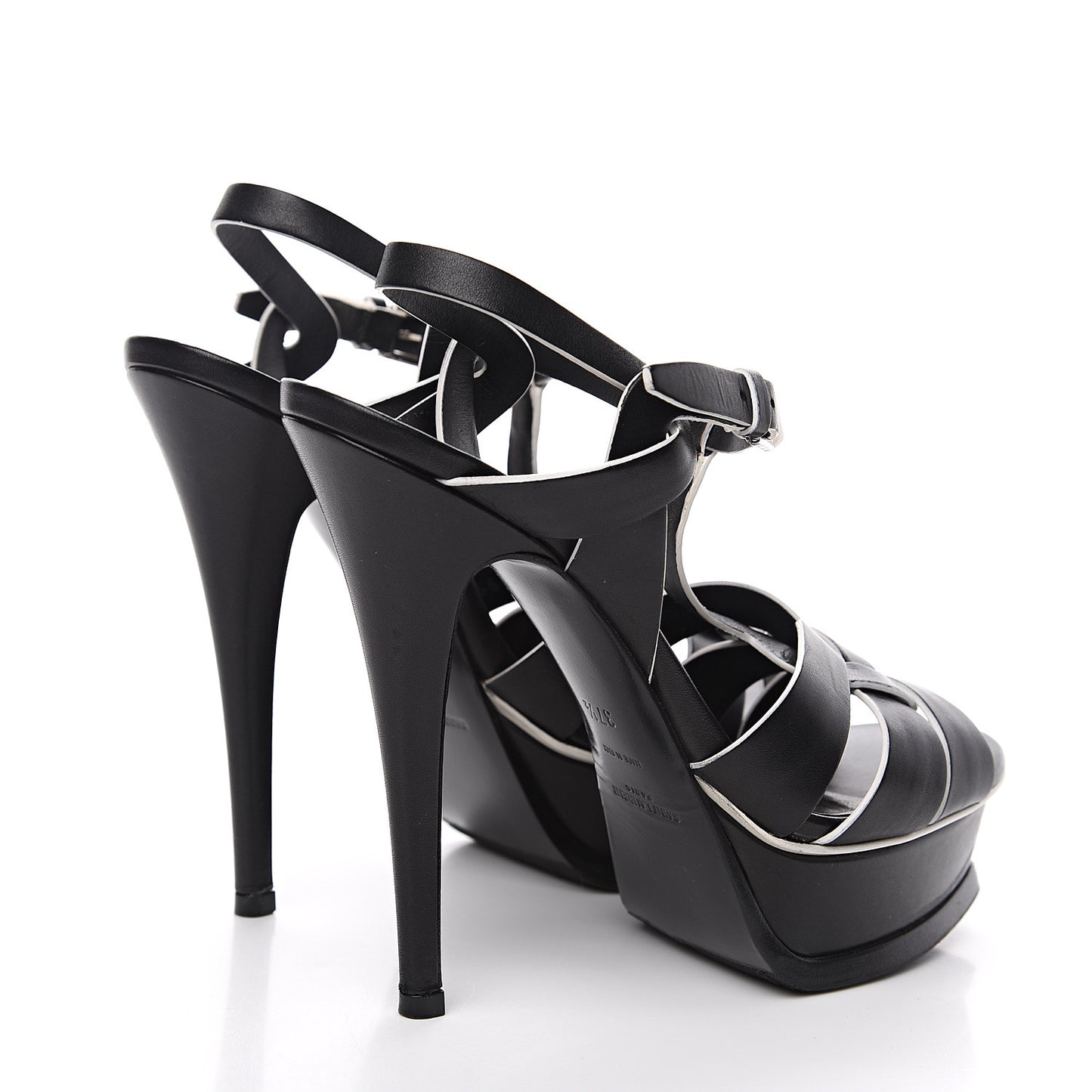 Calfskin Tribute 105 Platform Sandals 37.5 Black