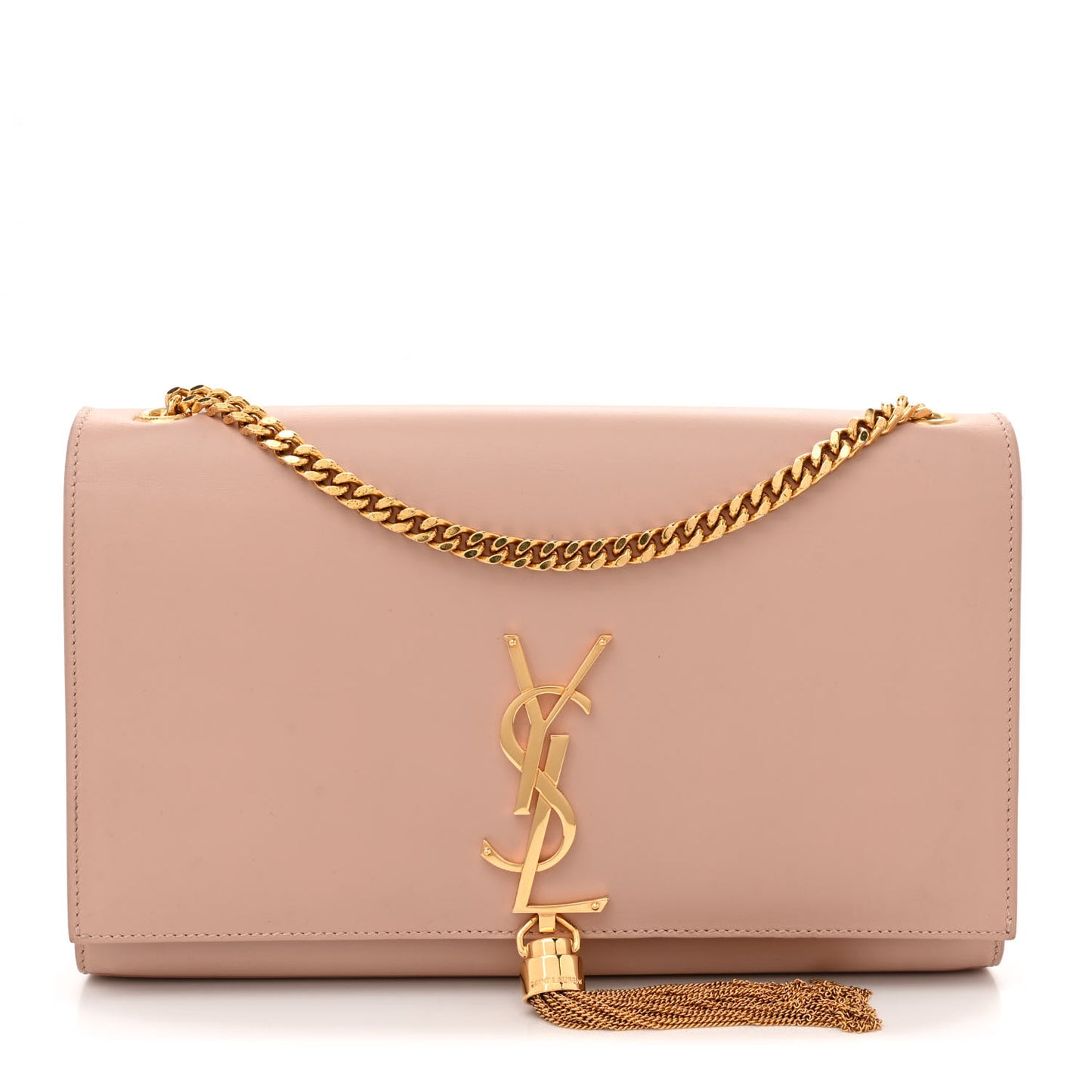 Smooth Calfskin Medium Classic Monogram Kate Tassel Satchel Pink