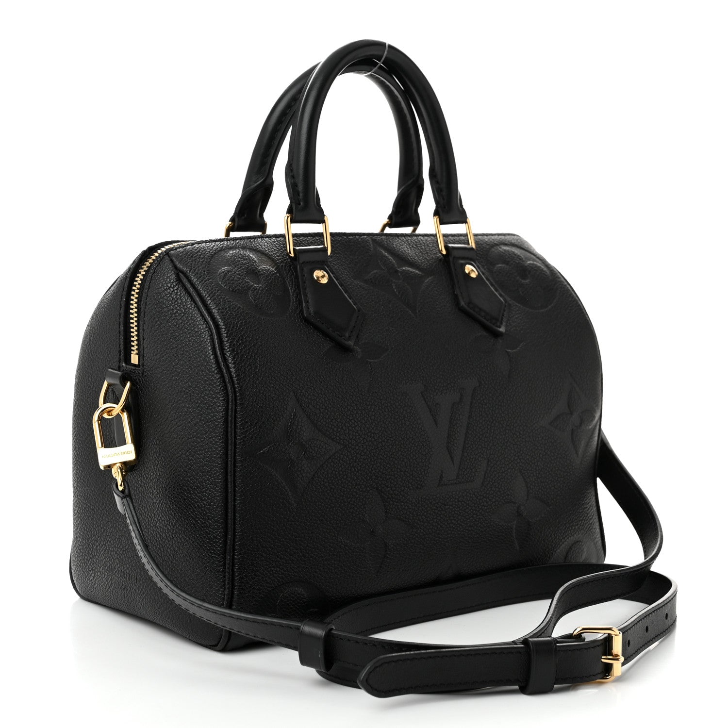 Louis Vuitton Empreinte Monogram Giant Speedy Bandouliere 25 Black 3 of 10