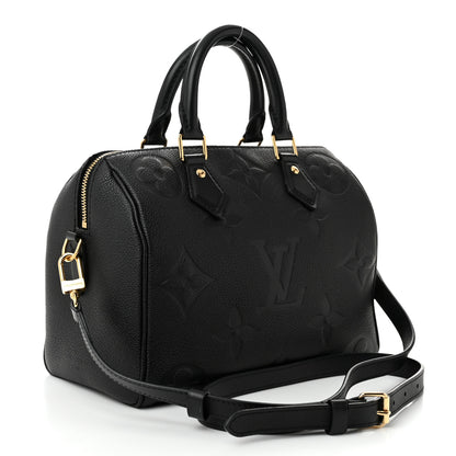 Louis Vuitton Empreinte Monogram Giant Speedy Bandouliere 25 Black 3 of 10
