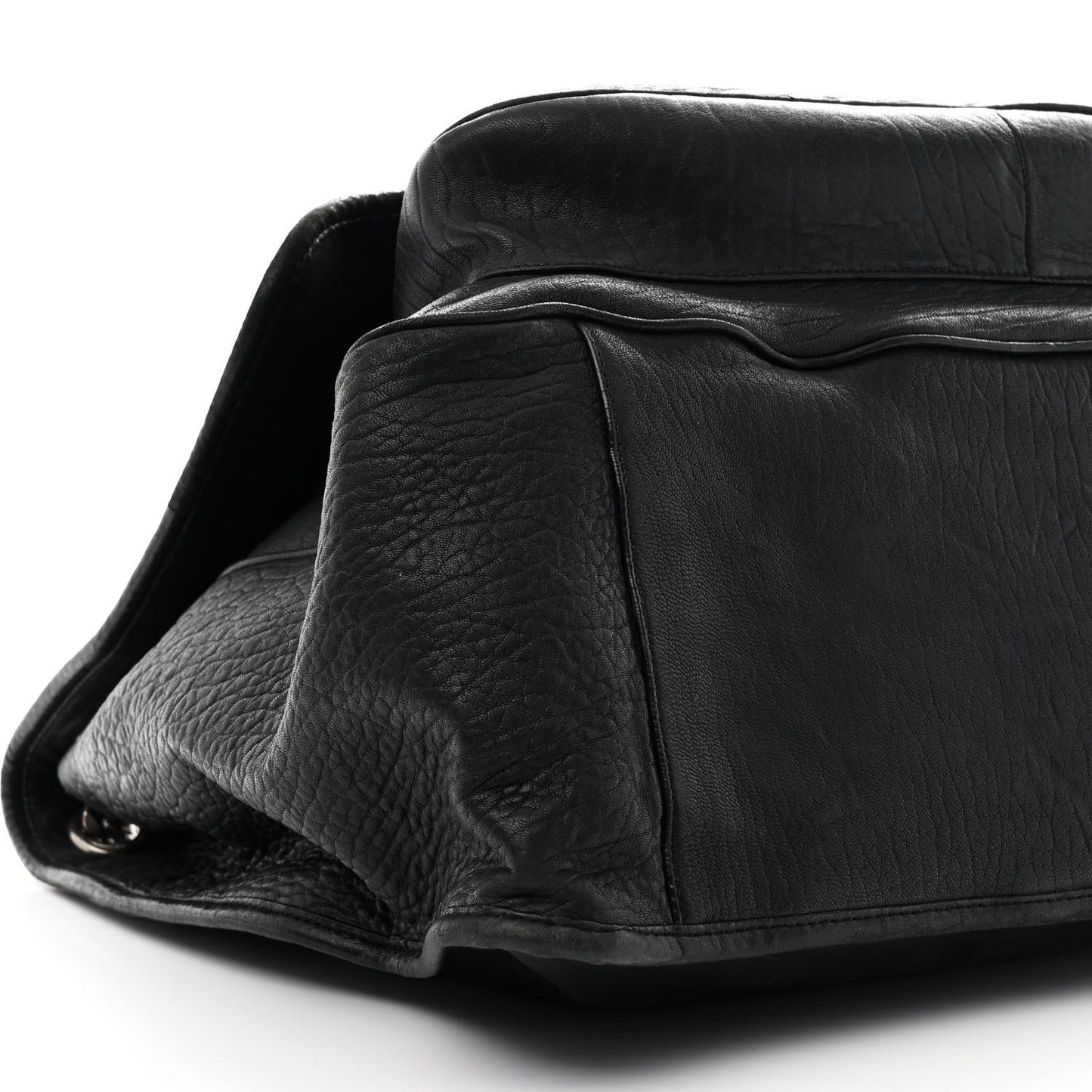 Grained Lambskin Monogram Oversized Niki Chain Satchel Black