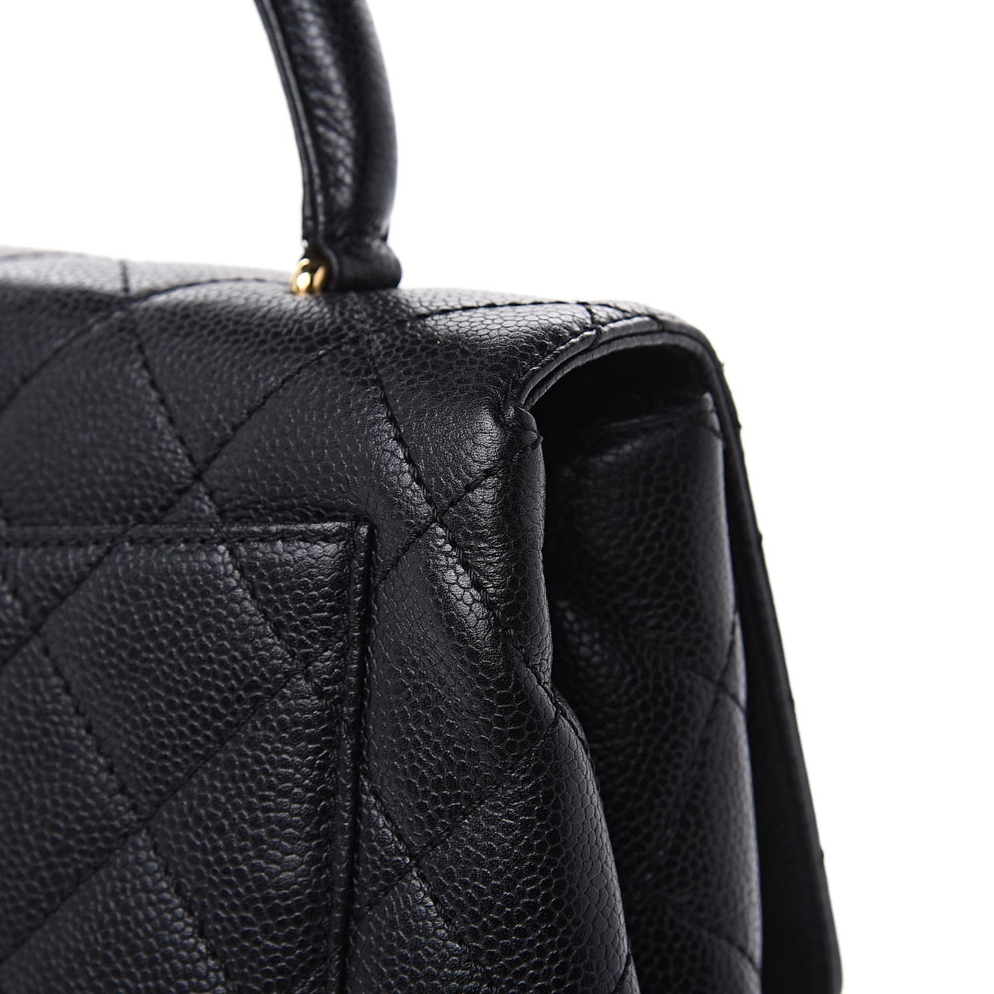 Caviar Quilted Jumbo Kelly Flap Black