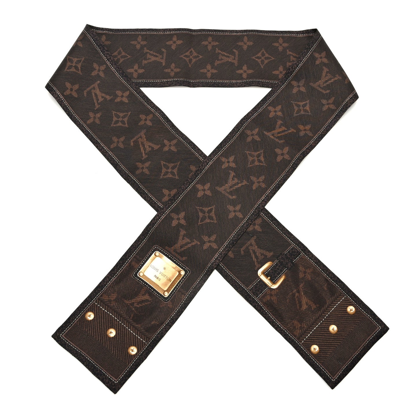 Silk Monogram New Denim Bandeau Ebene