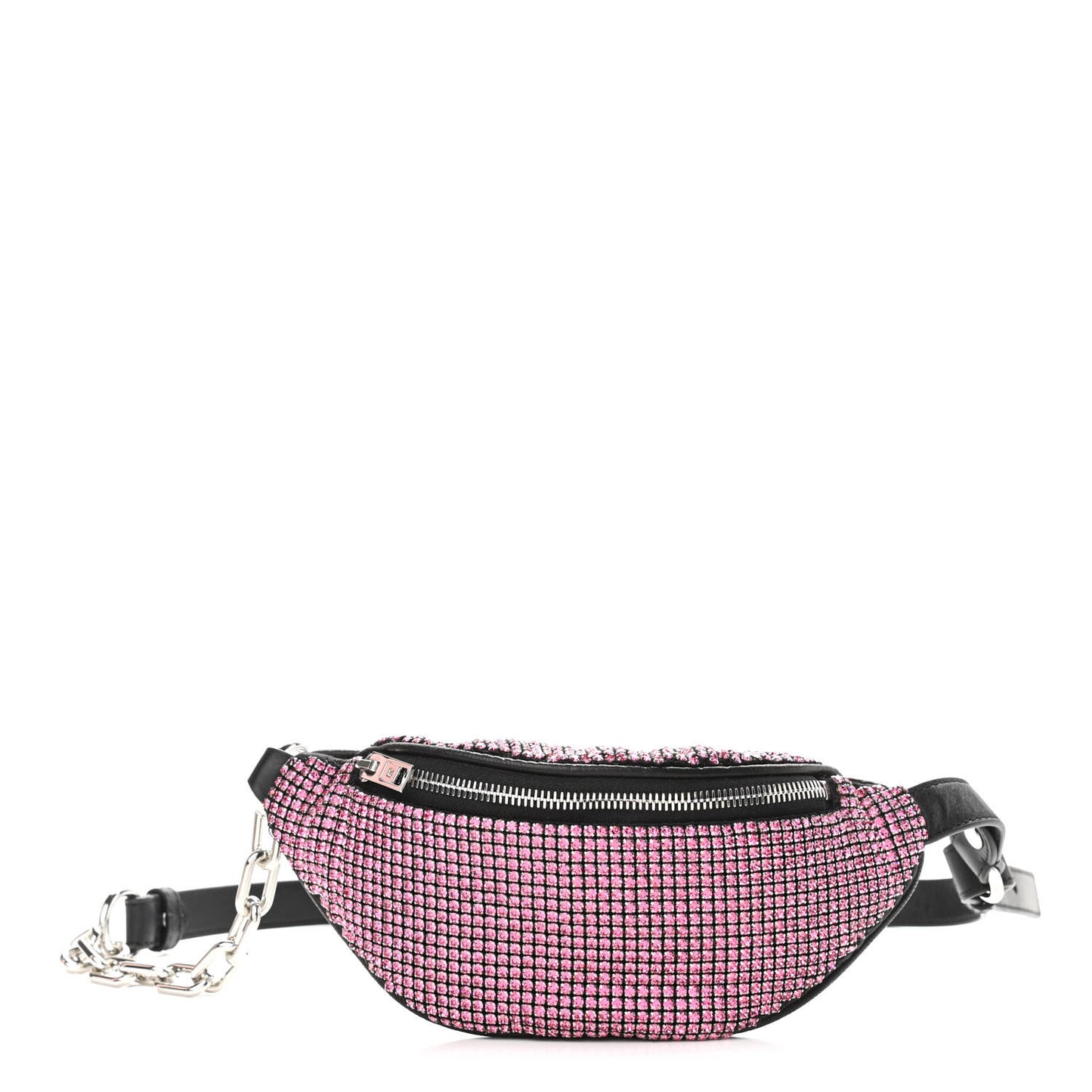 Rhinestone Mesh Mini Attica Belt Bag Prism Pink