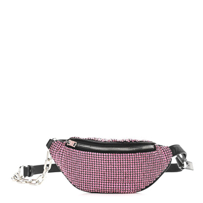 Alexander Wang Rhinestone Mesh Mini Attica Belt Bag Prism Pink 1 of 9