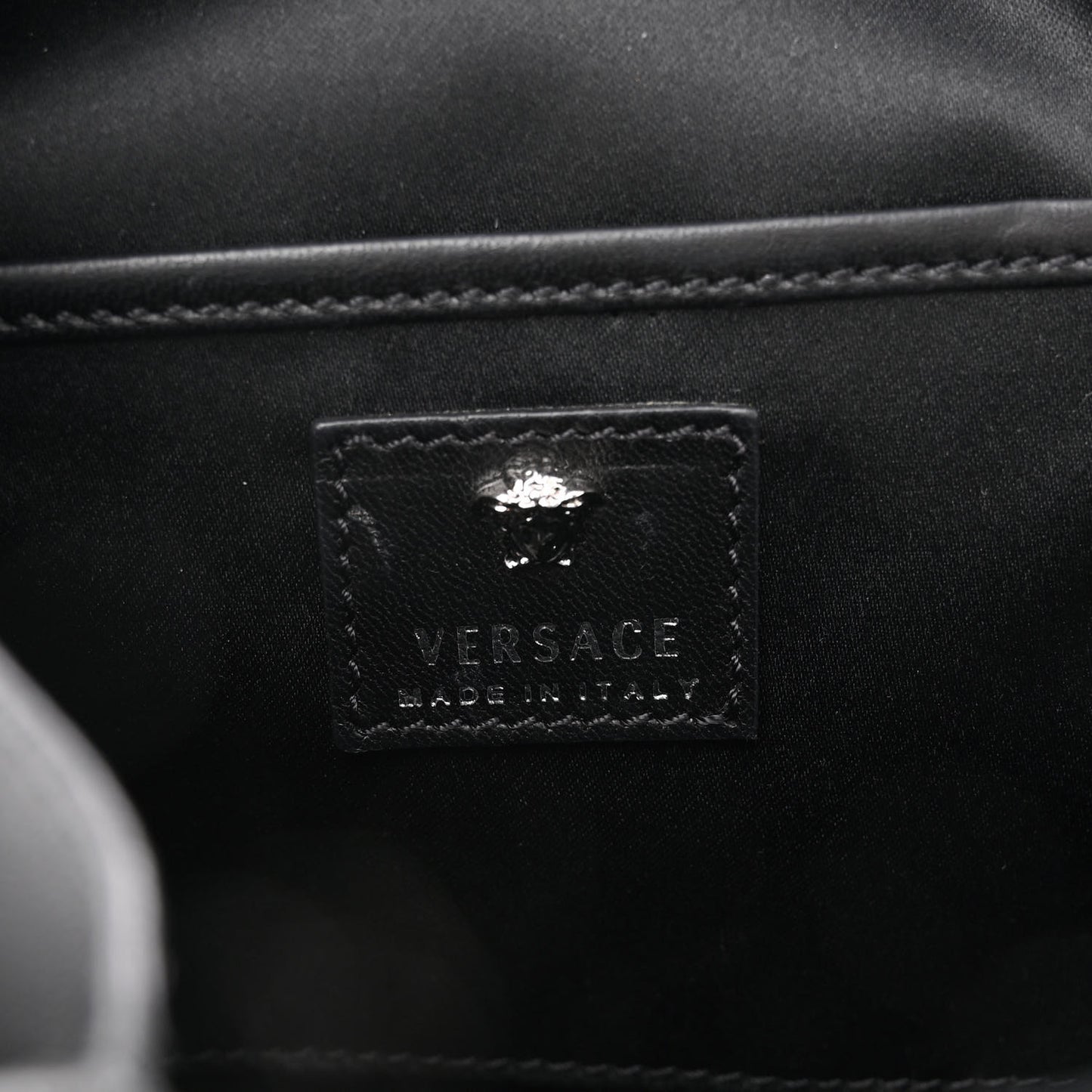Calfskin Palazzo Crystal Medusa Backpack Black