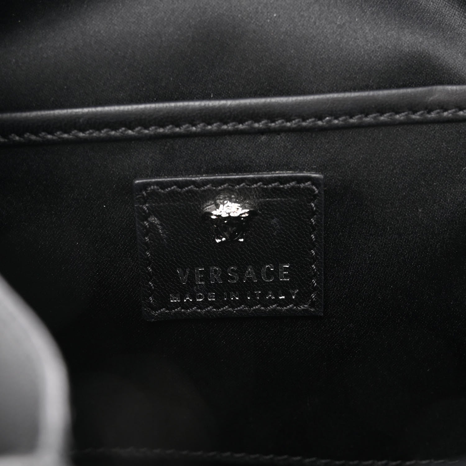 Versace Calfskin Palazzo Crystal Medusa Backpack Black 6 of 10