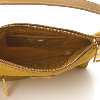 Prada Tessuto Nylon Calfskin Shoulder Bag Senape 7 of 9