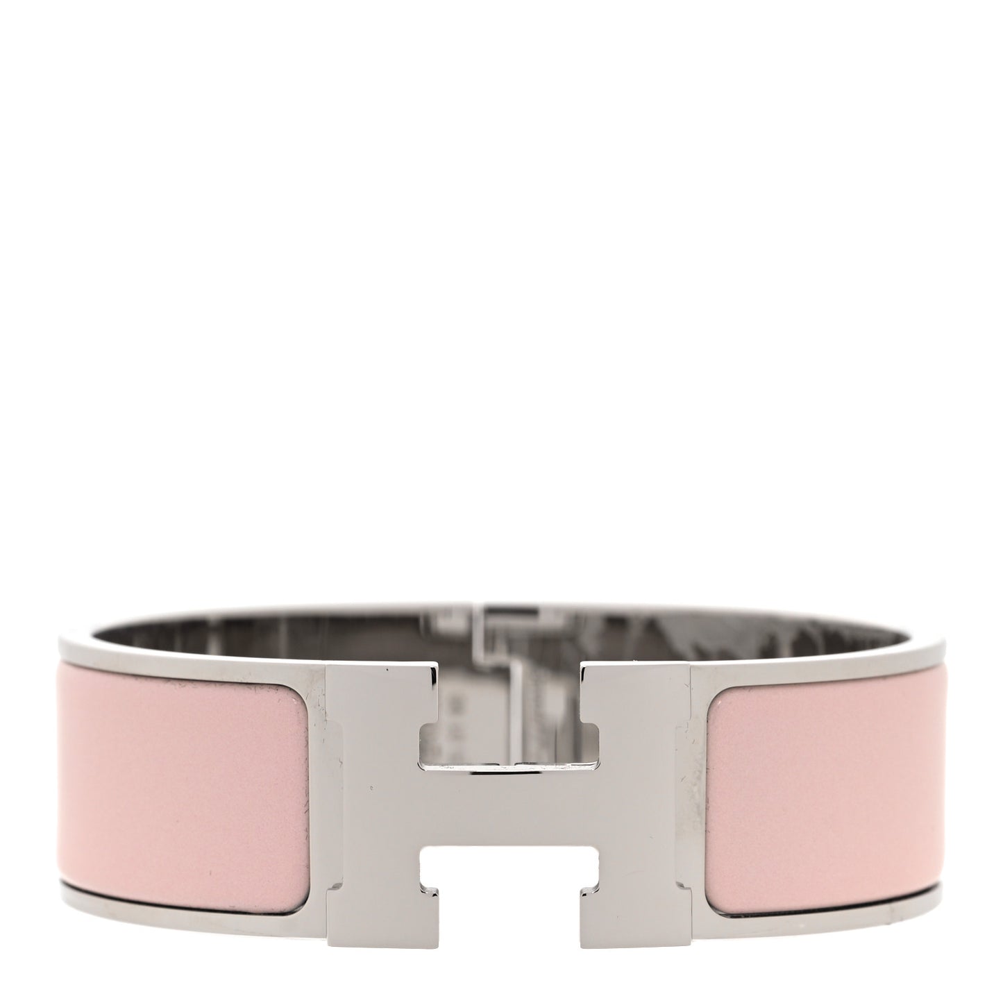 Enamel Wide Clic Clac H Bracelet GM Rose Dragee