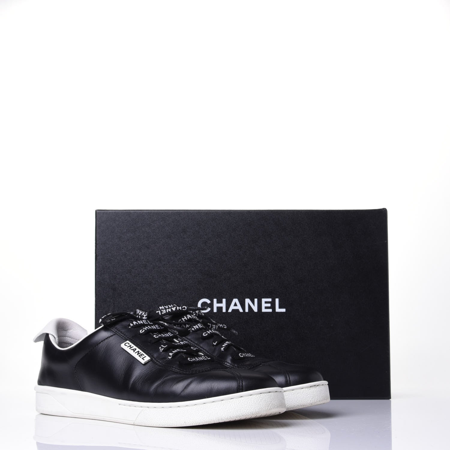 Chanel Calfskin CC Womens Sneakers 40.5 Black 11 of 11