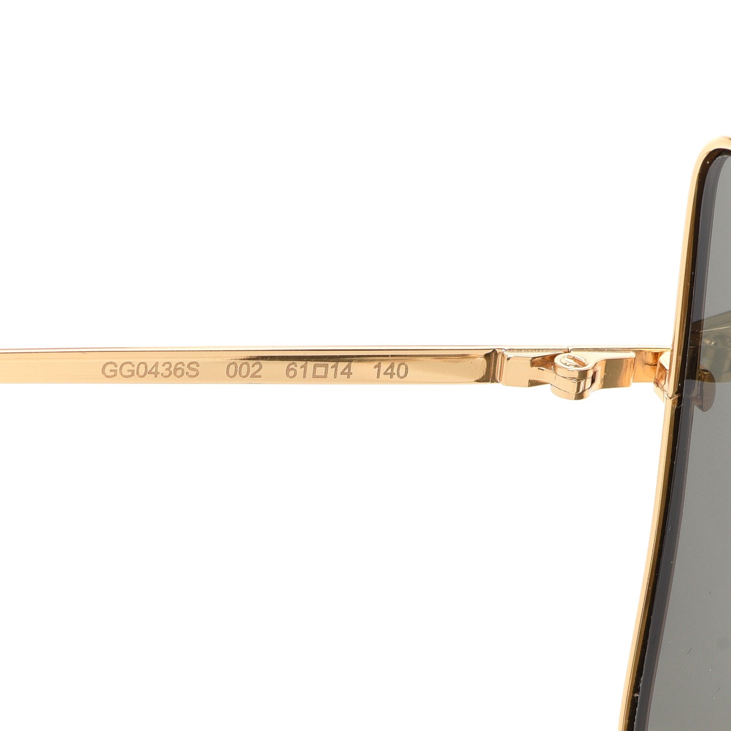 Square Frame GG0436S Sunglasses Black Gold