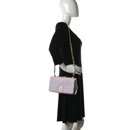 Burberry Lambskin Quilted Small Lola Bag Pale Thistle Soft Fawn 2 of 13