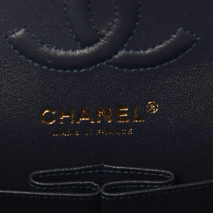 Chanel Caviar Chevron Quilted Small Double Flap Navy Blue 6 of 9