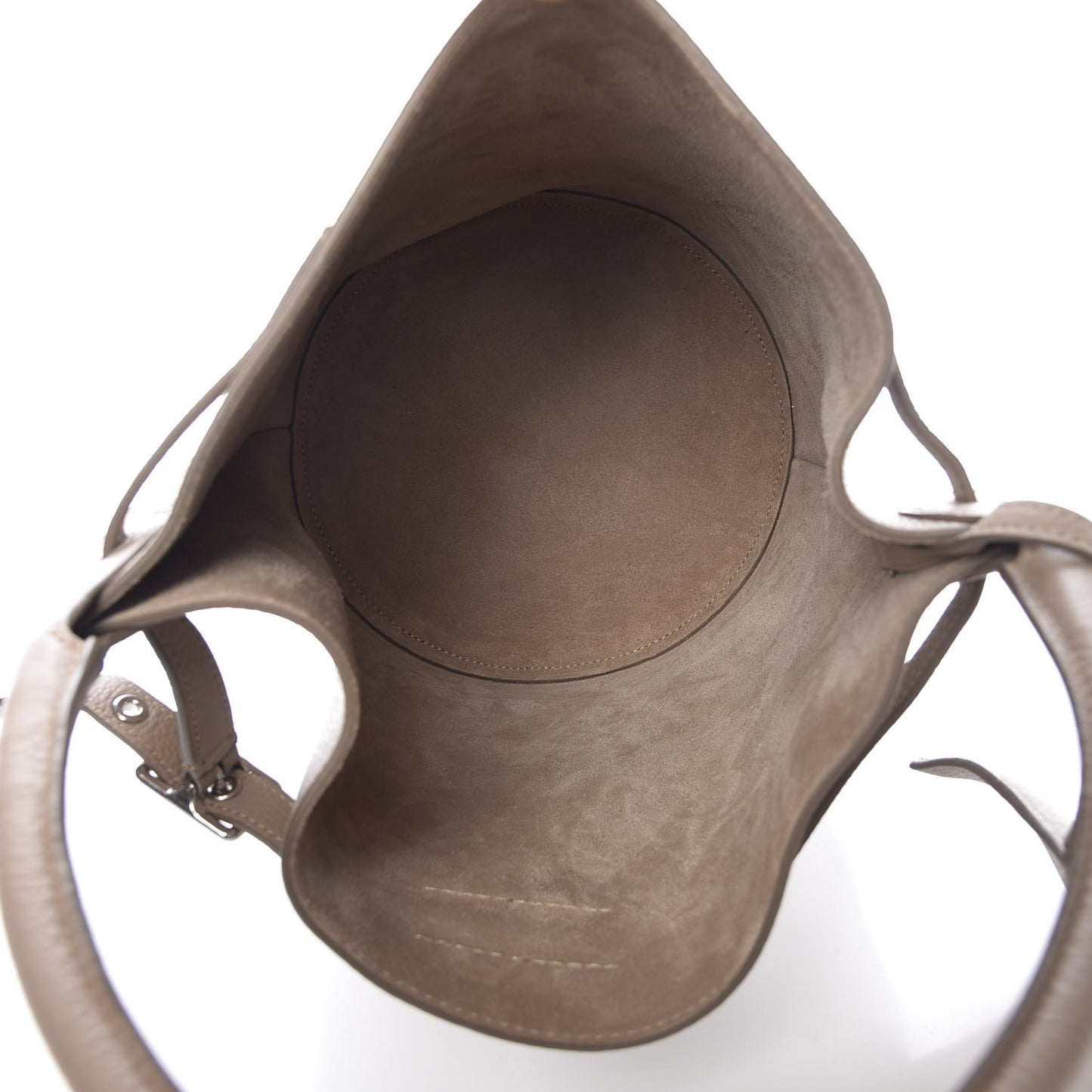 Supple Grained Calfskin Big Bag Bucket Light Taupe