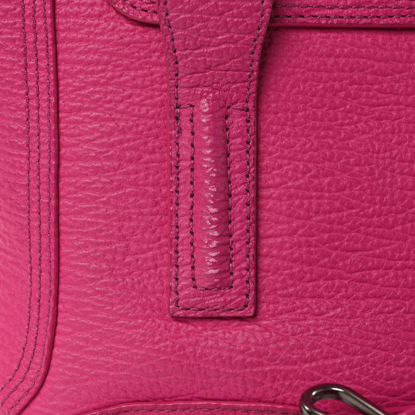 Textured Calfskin Mini Pashli Satchel Bright Fuchsia