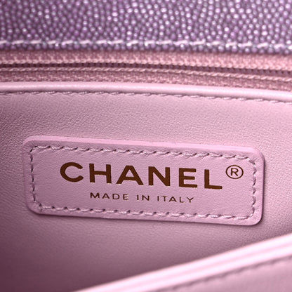 Chanel Metallic Caviar Quilted Mini Coco Handle Flap Light Pink 6 of 10