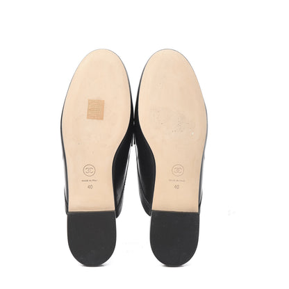 Chanel Lambskin CC Mules 40 Black 5 of 9