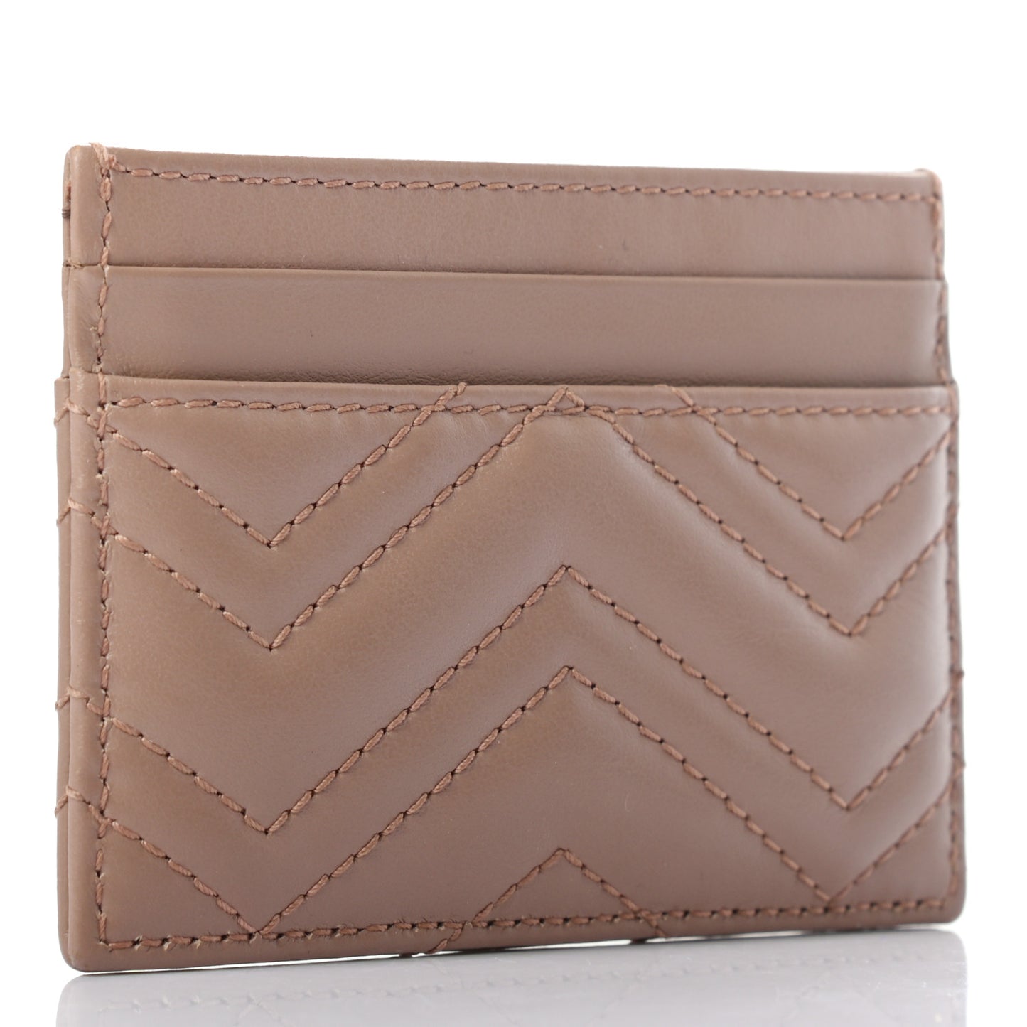 Calfskin Matelasse GG Marmont Card Holder Porcelain Rose