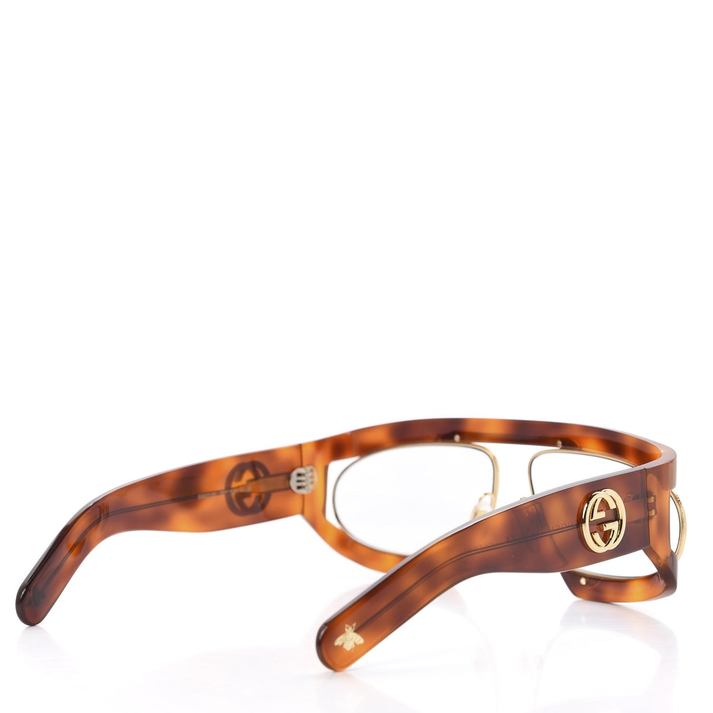 Oval Sunglasses GG0233S Tortoiseshell Gold