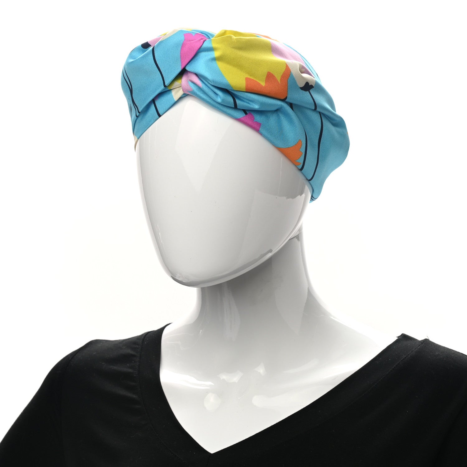 Gucci Silk Tulip Print Headband Blue 2 of 7