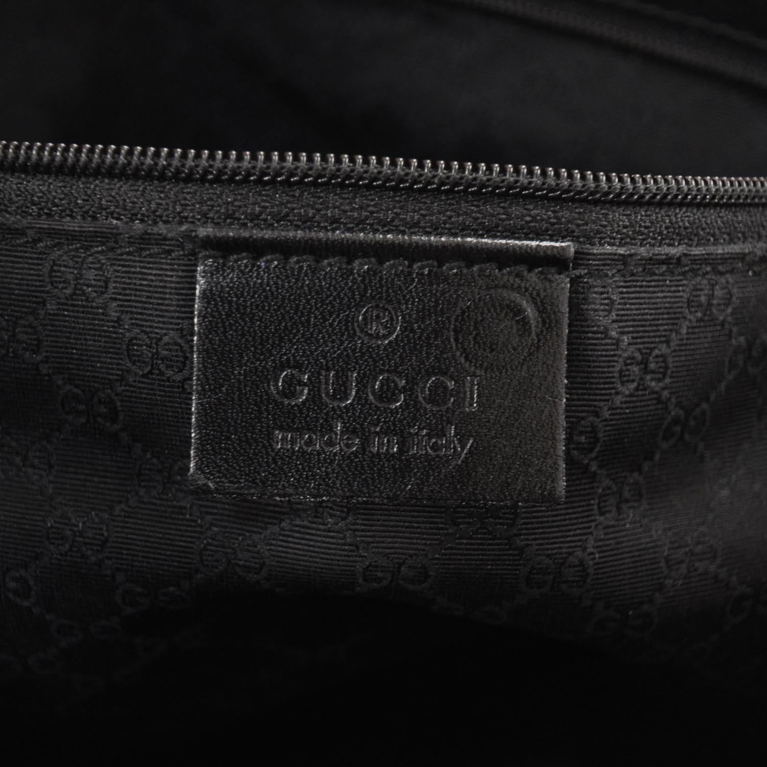 Gucci Smooth Leather Web Tote Black 6 of 7
