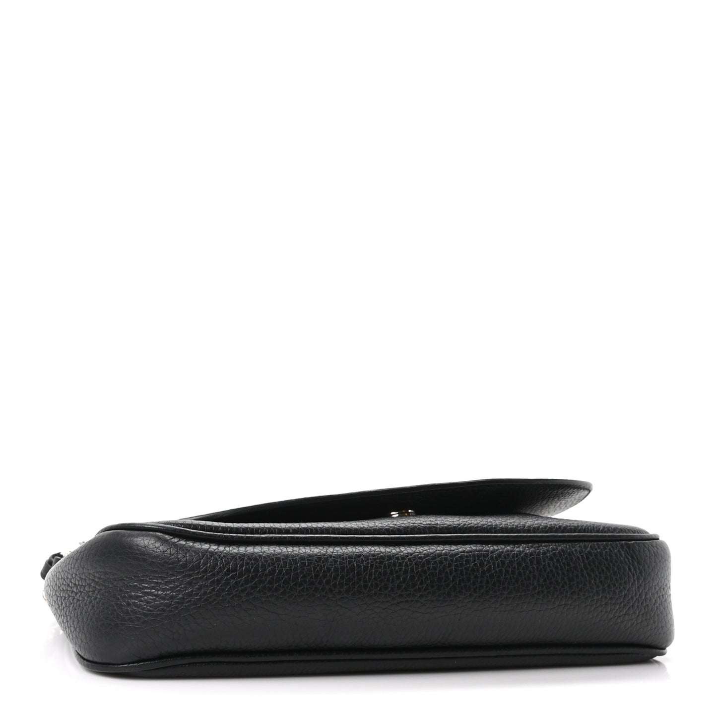 Pebbled Calfskin Medium Soho Flap Crossbody Black