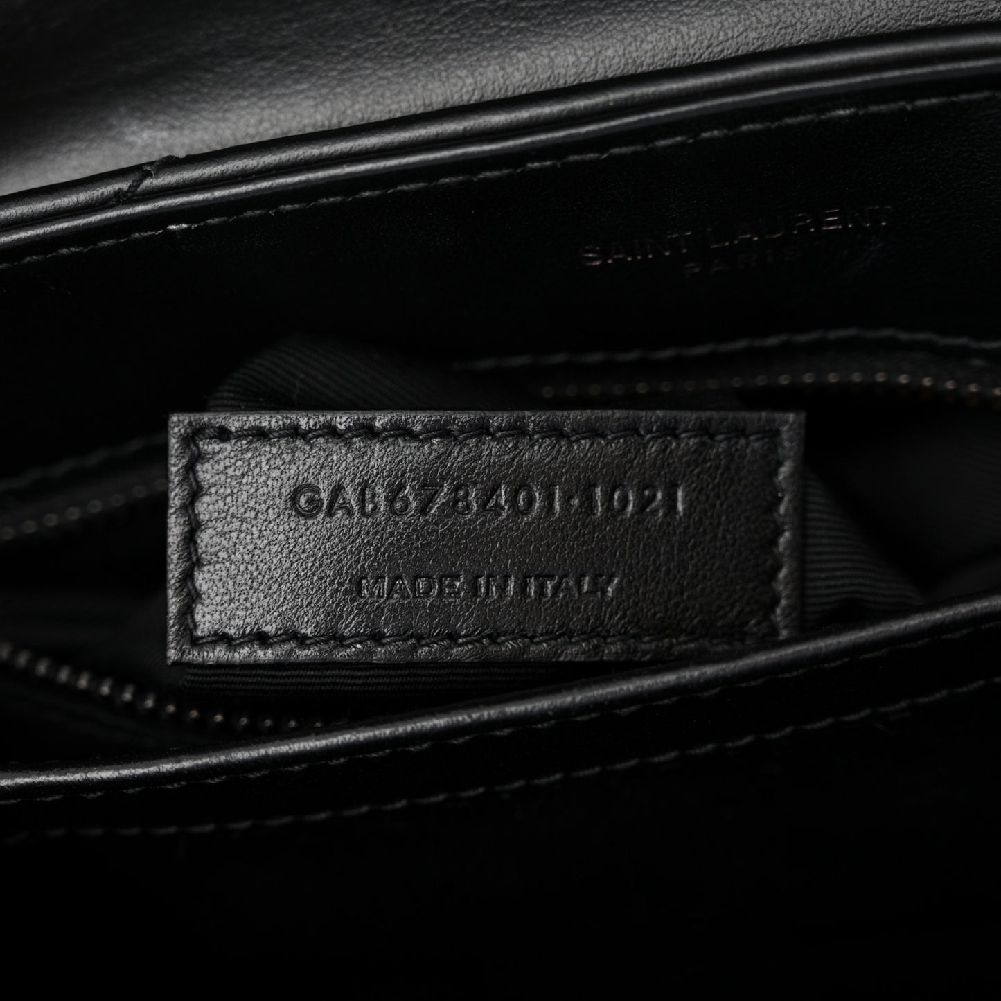 Calfskin Y Quilted Monogram Monochrome Toy Loulou Crossbody Bag Black