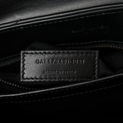 Saint Laurent Calfskin Y Quilted Monogram Monochrome Toy Loulou Crossbody Bag Black 7 of 15