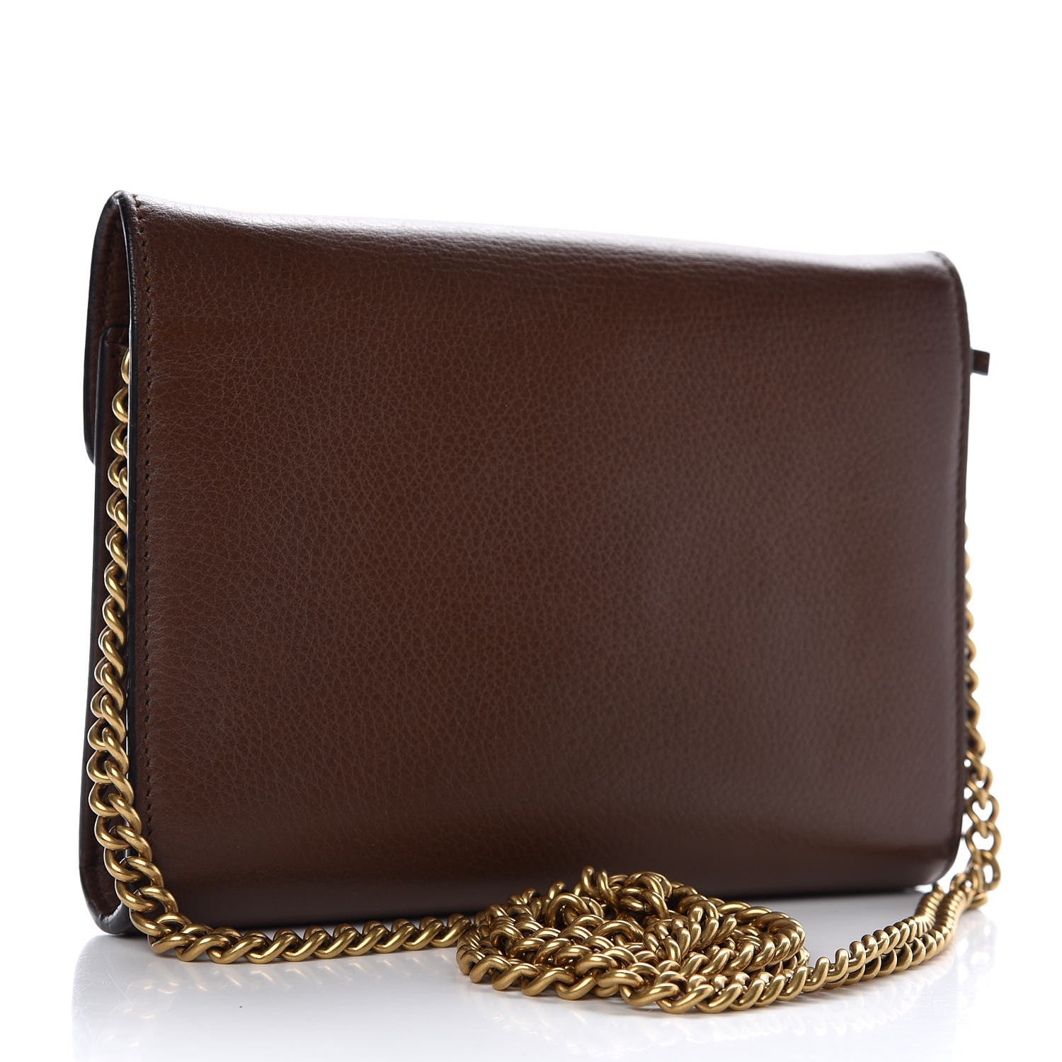 Gucci Cellarius Calfskin GG Marmont Chain Wallet Nut Brown 2 of 13
