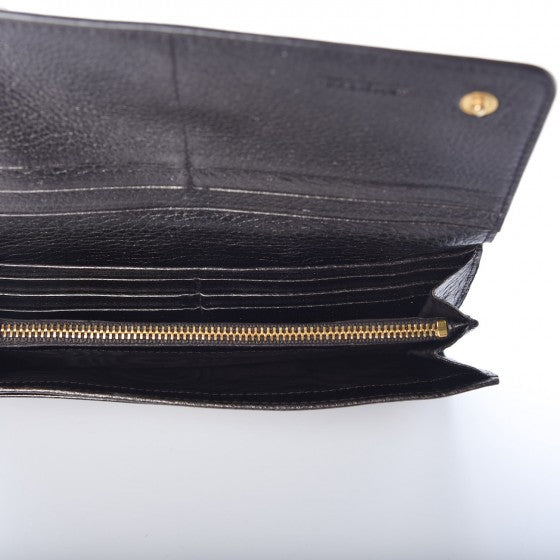 Prada Vitello Daino Antik Continental Flap Wallet Piombo 5 of 10