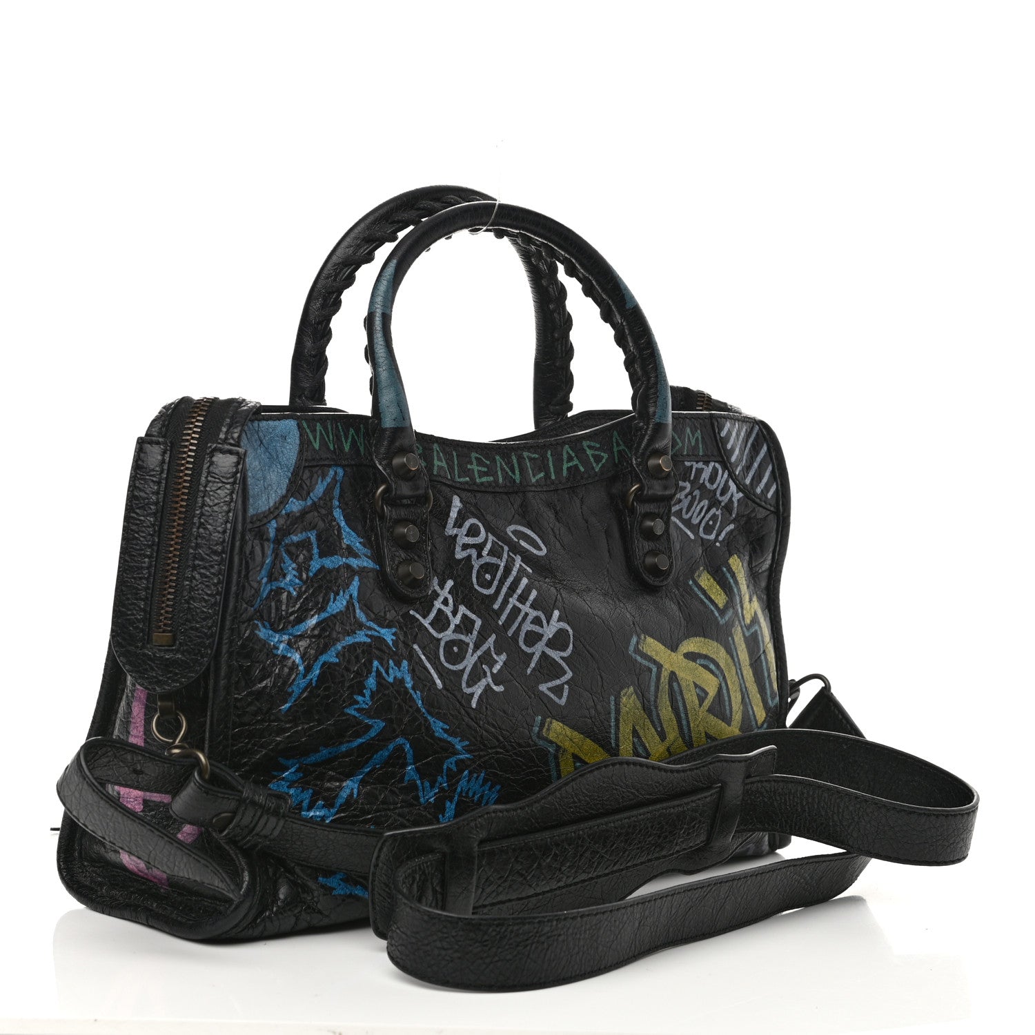 Balenciaga Agneau Graffiti All Over Classic Hardware S City Black Multicolor 3 of 11