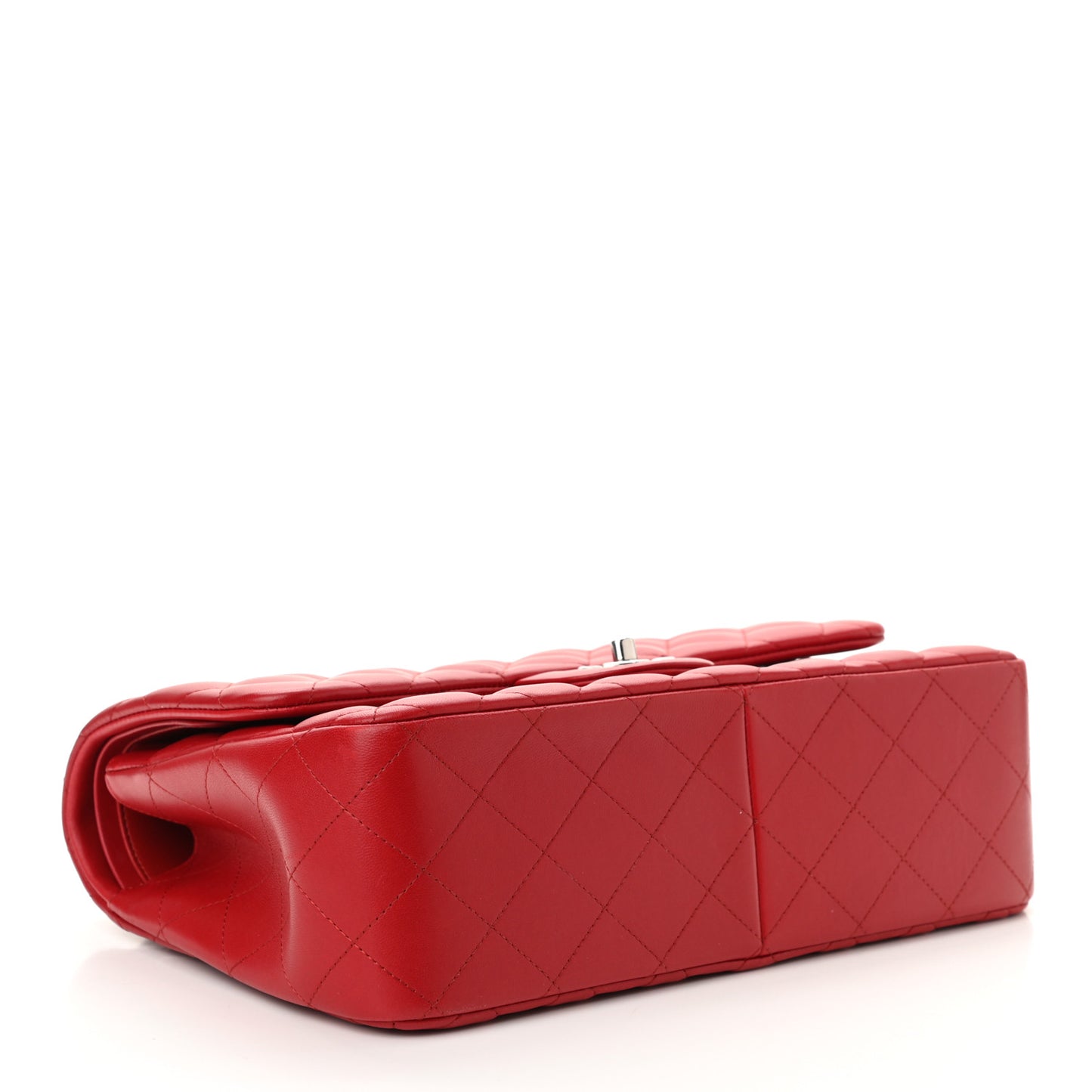 Lambskin Quilted Jumbo Double Flap Red