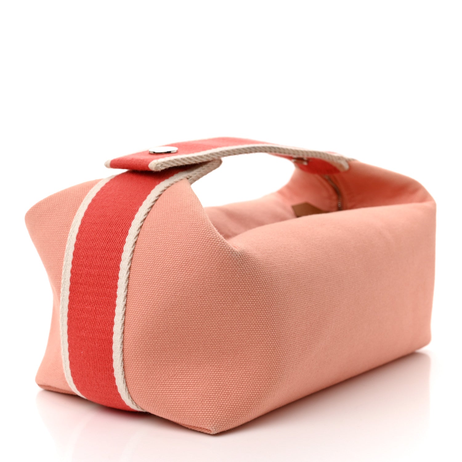 HERMES Canvas Small Bride-A-Brac Pouch in the color Goyave by FASHIONPHILE