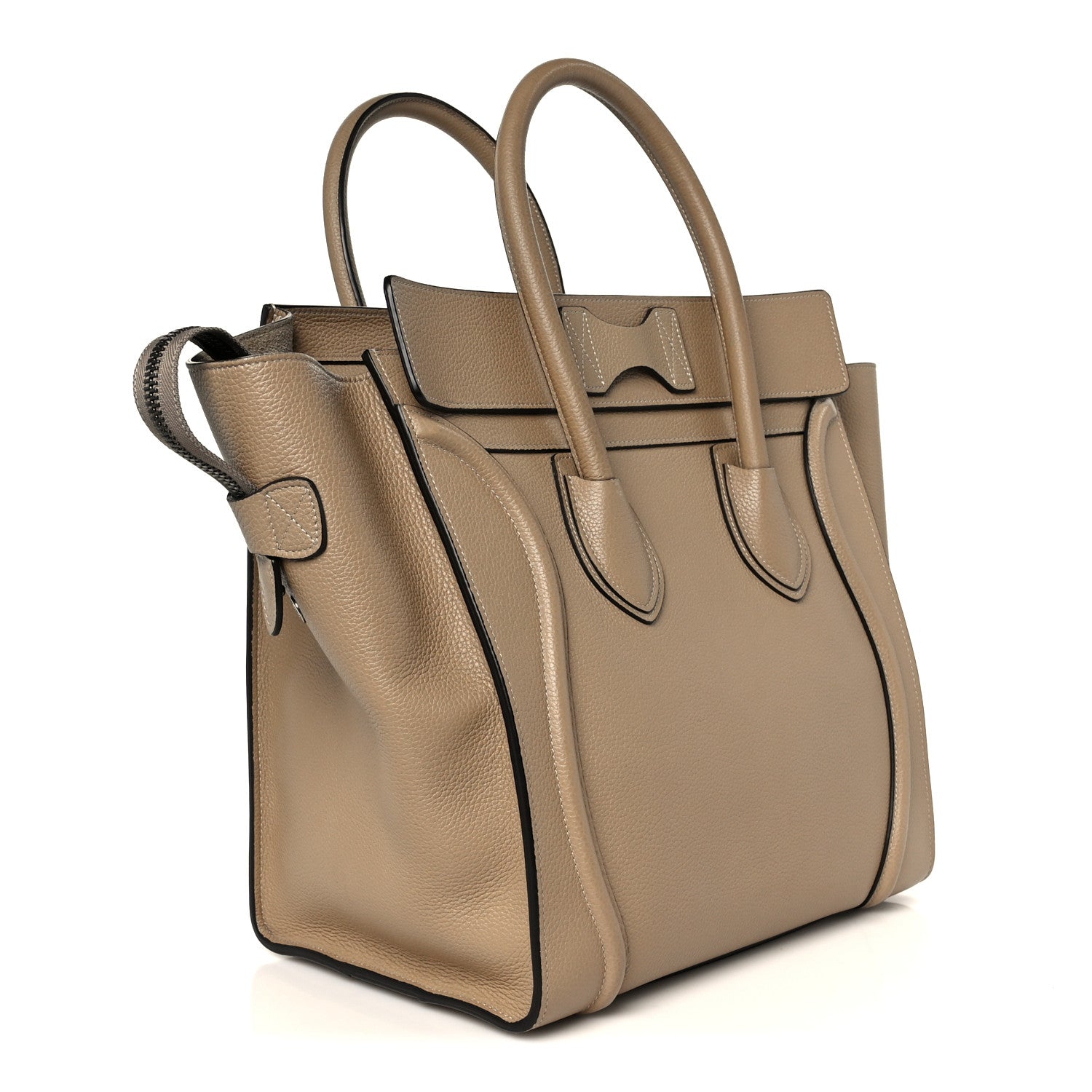 Celine Drummed Calfskin Mini Luggage Dune 3 of 11