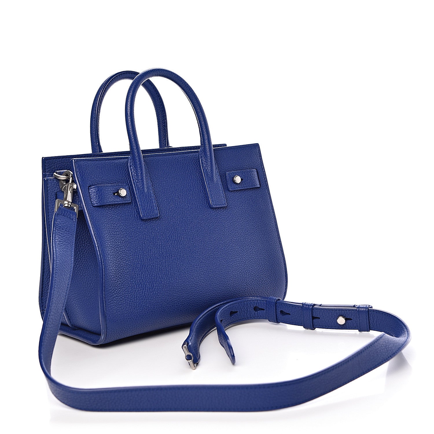Saint Laurent Grained Calfskin Nano Supple Sac De Jour Flash Blue 3 of 10