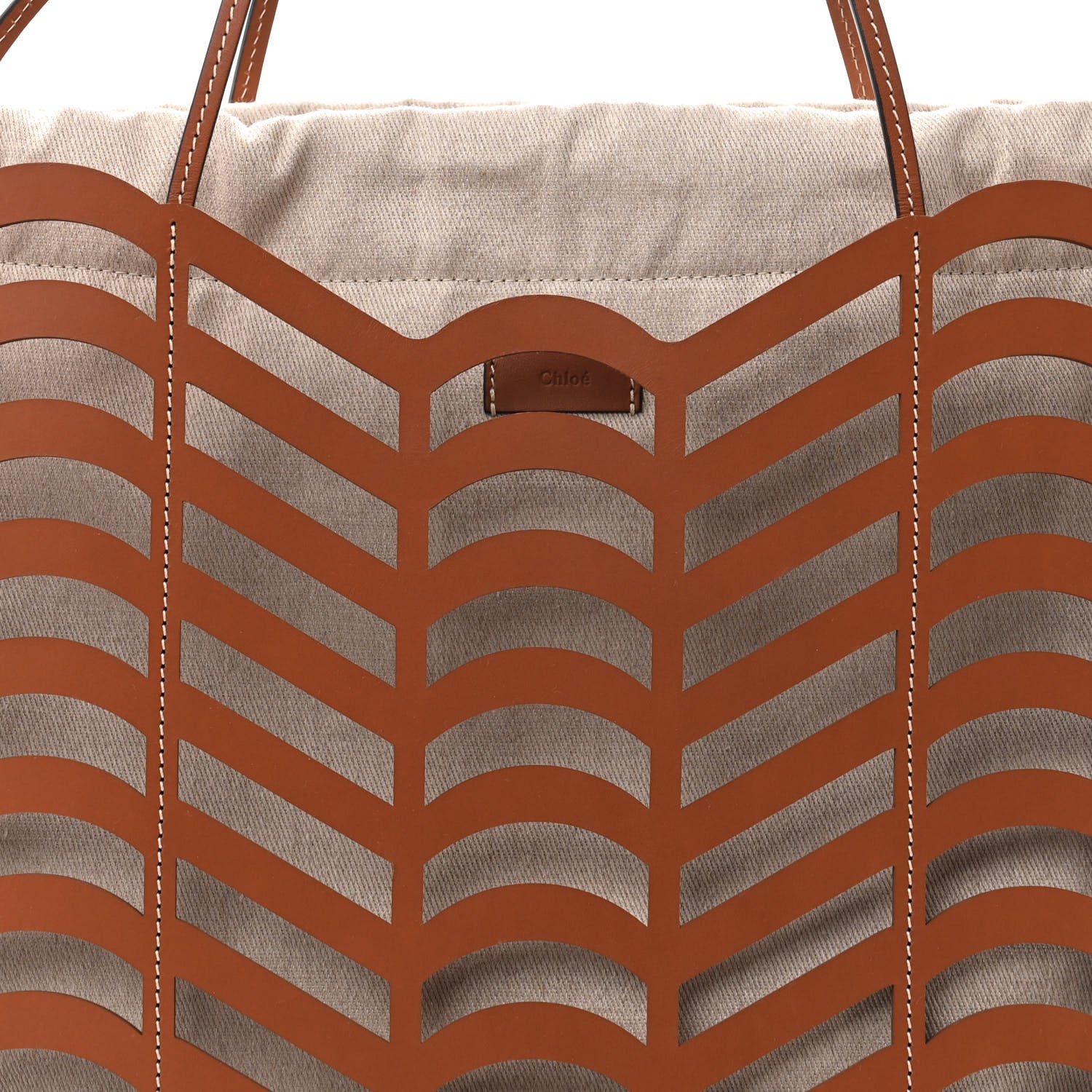 Chloe Calfskin Medium Kayan Basket Tote Bag Caramel 9 of 13