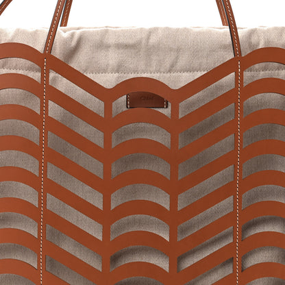 Chloe Calfskin Medium Kayan Basket Tote Bag Caramel 9 of 13