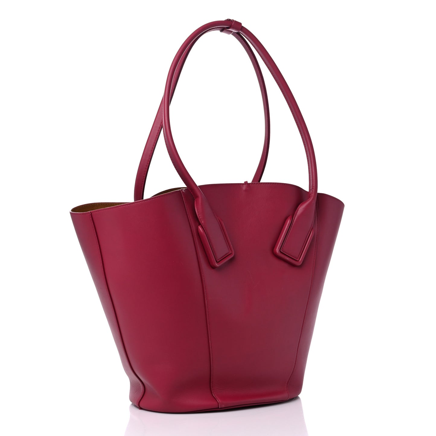 Calfskin Basket Tote Amaranto