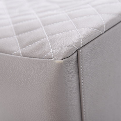 Chanel Caviar Quilted Grand Shopping Tote GST Light Grey 8 of 11
